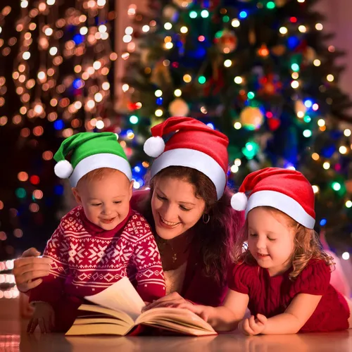 Miniatura 3 de SATINIOR 16 Piezas de Sombrero de Navidad a Granel, Sombreros de Papá Noel de Tela No Tejida para Navidad, Sombreros para Adultos, Decoraciones