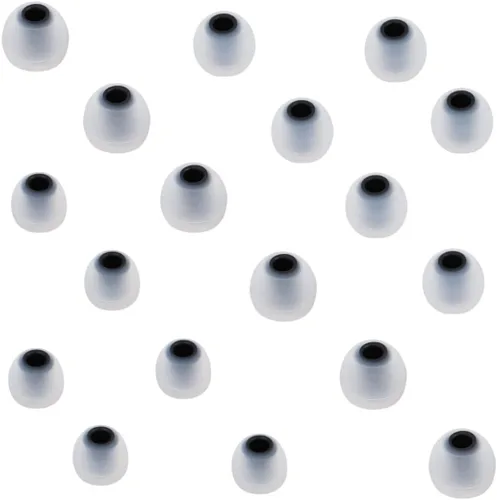 Miniatura 37 de Puntas de repuesto para auriculares, puntas de silicona para los oídos, aptos para agujeros interiores de 0.150 in a 0.201 in, 9 pares S/M/L blanco
