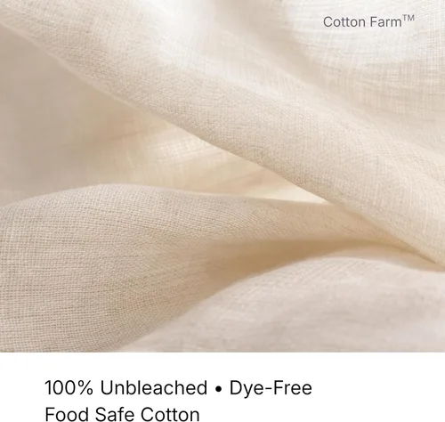 Miniatura 5 de Cotton Farm - Paños de queso precortados, 18 x 18 pulgadas, grado 100, bordes sobrehilados, listos para usar, gasa de muselina para colar y cocinar