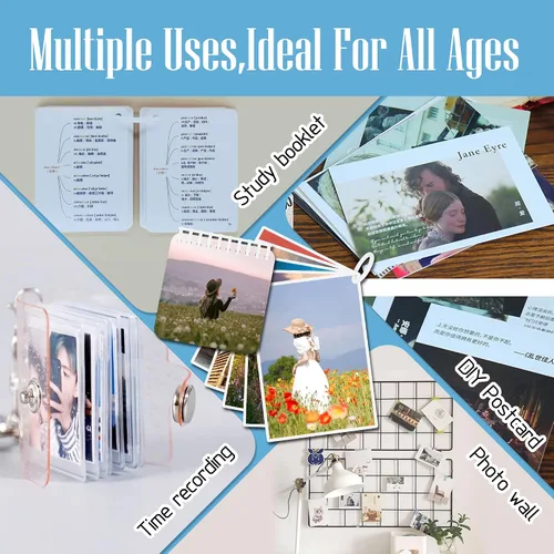 Miniatura 4 de Paquete de 4 libros en blanco de sublimación, álbum de fotos personalizado de prensa de calor, libro de recortes, 5 páginas, impresión a doble cara