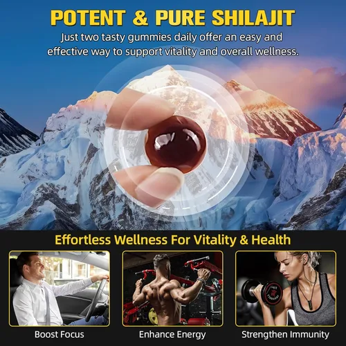 Miniatura 2 de Shilajit - Gomitas para hombres y mujeres, puras y naturales de oro del Himalaya Shilajit que aumentan la energía, apoyo inmunológico y ayuda a