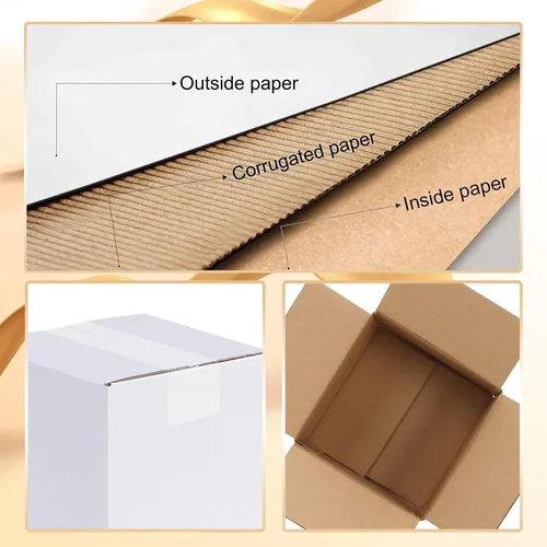 Miniatura 3 de Calenzana Juego de 40 cajas de envío de 6 x 6 x 6 pulgadas, caja de cartón corrugado blanco para embalaje de pequeñas empresas