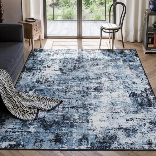 Miniatura 24 de Rugflix Alfombras de área de 8 x 10 pies para sala de estar, alfombra grande lavable, resistente a las manchas, pelo bajo, alfombra oscura moderna
