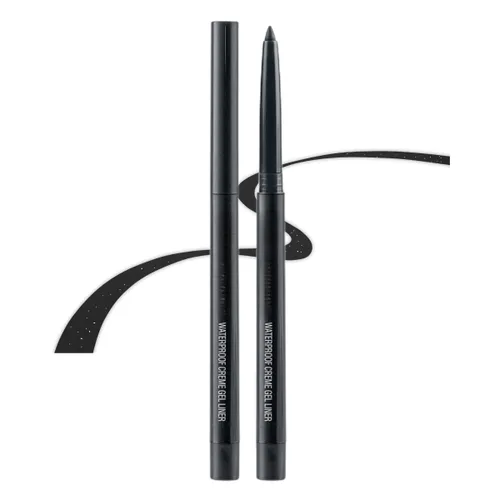 Lápiz delineador de ojos retráctil delineador de ojos pigmentado cremoso a prueba de manchas lápiz delineador de ojos Shimmer Black A-Negro Brillo
