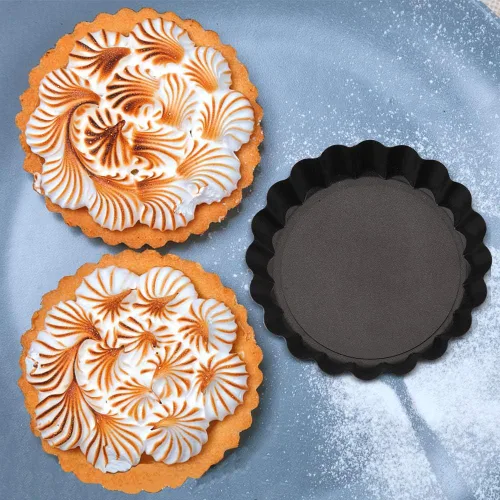 Miniatura 2 de Juego de 6 mini sartenes para tartas, antiadherentes de 4 pulgadas, sartén inferior extraíble para tartas, quiche para hornear, pasteles de queso