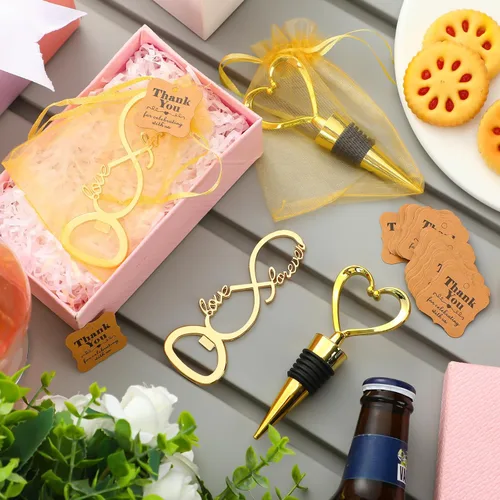 Miniatura 3 de Tanlade 60 piezas de recuerdos de fiesta de boda para invitados, tapón de vino y abridor de amor, regalos de despedida de soltera Love Forever