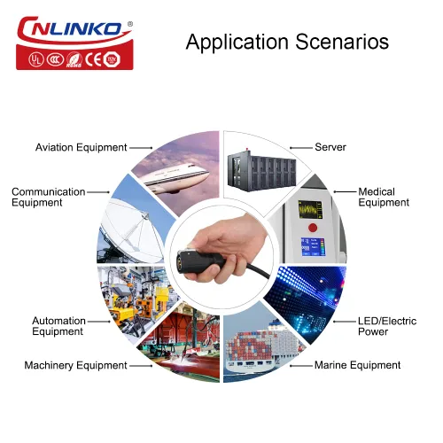 Miniatura 6 de CNLINKO Conector de cable eléctrico para exteriores M16 de 2 pines, resistente a la vibración IP67/IP65, para panel de enchufe industrial