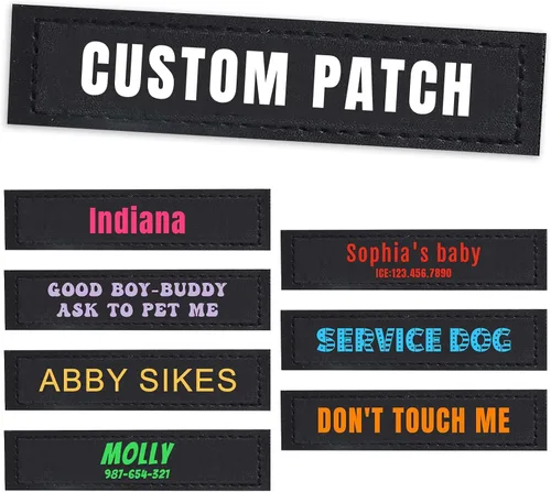 Parches personalizados con nombre para arnés o collar de perro, texto personalizable, parches tácticos extraíbles, 2 parches personalizados para