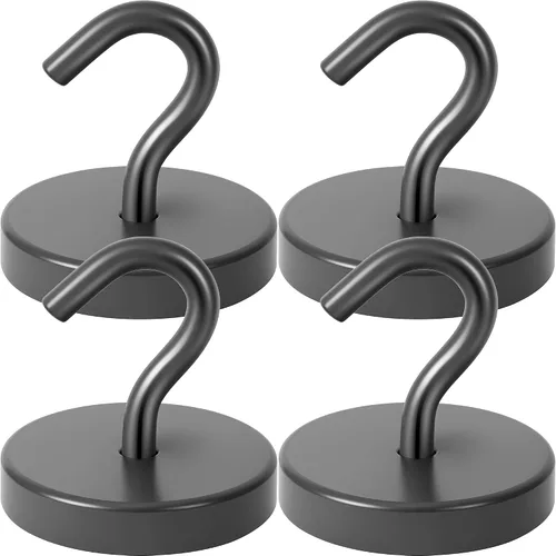 Miniatura 10 de Neosmuk Ganchos magnéticos, imanes de tierra resistentes de 30 libras con gancho para refrigerador, gancho de crucero extra fuerte para colgar