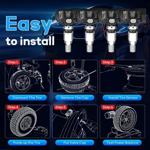 Miniatura 9 de Autel Sensores TPMS, MX-Sensor 2 en 1 de frecuencia dual 315MHz + 433 MHz de presión de nivel OE, programable por Autel TPMS Tool