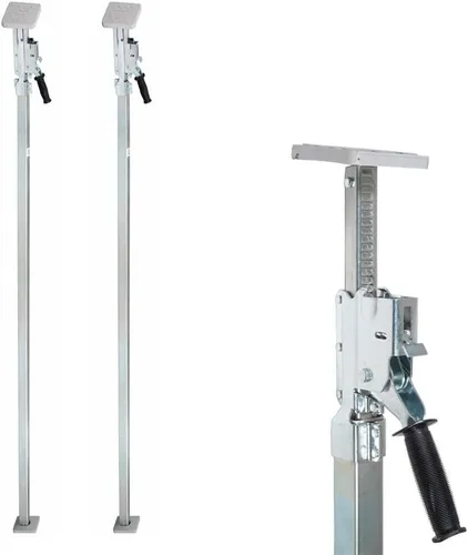 Miniatura 18 de Mytee Products Barra de carga de gato de carga de 86 a 114 pulgadas con tubo de acero cuadrado soldado y patas de goma pivotantes atornilladas