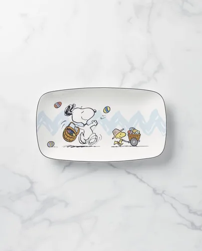 Miniatura 2 de Lenox 896632 Bandeja para Huevos Endiablados de Snoopy de Pascua de Peanuts, Vajilla de Primavera