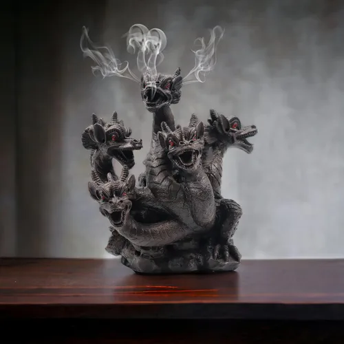 Miniatura 4 de Estatua decorativa de resina de dragón Hosley con quemador de conos de incienso de 21.6 cm de alto, ideal para aromaterapia y decoración de Dragón