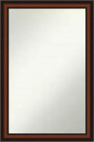 Miniatura 247 de Amanti Art Espejo de pared personalizado no biselado (24 x 27 pulgadas), marco estrecho de nogal chipre - varios tamaños personalizados - Espejo