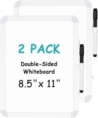 Miniatura 8 de WALGLASS Pizarra blanca pequeña de borrado en seco, pizarra blanca magnética de 8.5 x 11 pulgadas para pared, nevera, taquilla, mini pizarra blanca