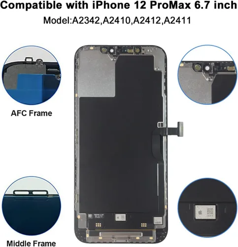 Miniatura 3 de EFAITHFIX para iPhone 12 PRO MAX Reemplazo de pantalla LCD de 6.7 pulgadas, montaje de pantalla LCD, pantalla táctil 3D, digitalizador