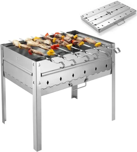 Miniatura 2 de Barbecue Charcoal Grill Charcoal Barbecues BBQ Grill Portable Foldable Large Barbecue Rack Carbon Charcoal Outdoor Barbecue Grill Portable Charcoal