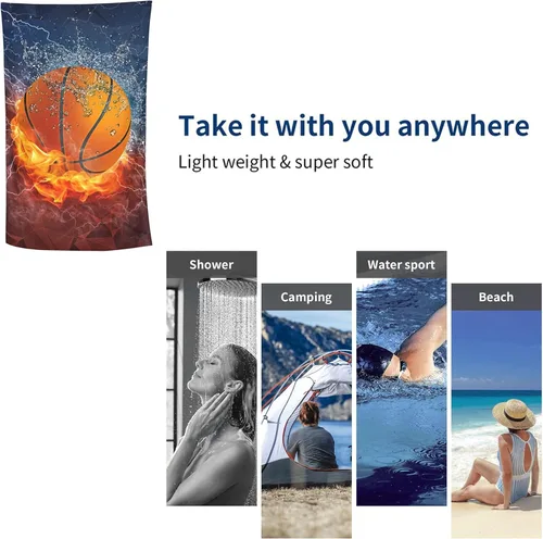 Miniatura 5 de Toalla de playa personalizada con tu foto/texto para adultos, adolescentes, mujeres, hombres, niños, niñas, toallas de microfibra suave y absorbente