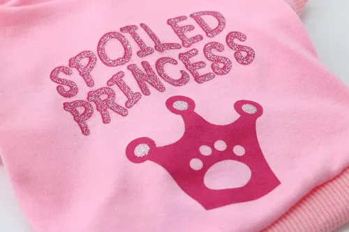 Miniatura 5 de Camisas rosas para perras, ropa para cachorros, sudadera con capucha para mujer, sudadera con corona de princesa para mascotas, camiseta para perros