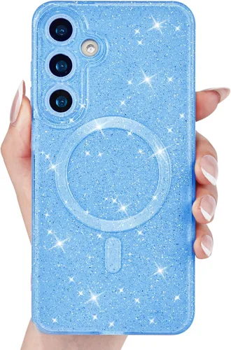 Miniatura 23 de Svanove Funda magnética con purpurina para Samsung Galaxy S22, compatible con Magsafe Cute, brillante, brillante, estética, dura y brillante