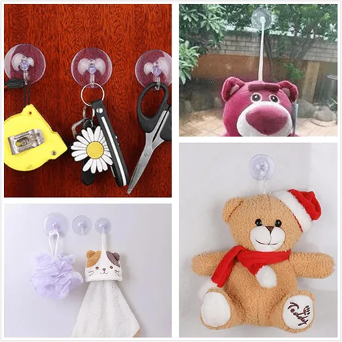 Miniatura 5 de dophee Paquete de 10 ventosas para mesas de cristal, almohadillas de goma transparente anticolisión sin ganchos para organización del hogar, cocina