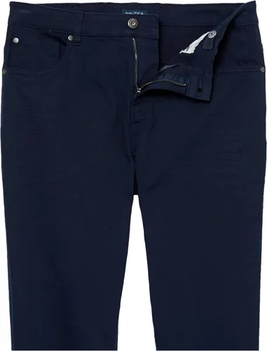 Miniatura 5 de Nautica Pantalón de sarga elástica de ajuste clásico para niños, estilo de 5 bolsillos, cremallera y cierre de botón