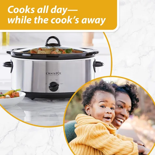 Miniatura 7 de Crock-Pot Olla de cocción lenta programable de 8 cuartos de galón + olla de cocción lenta manual ovalada de 7 cuartos de galón, acero inoxidable