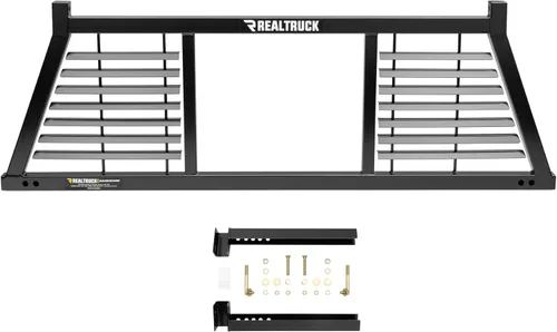 RealTruck - Marco de estante de media rejilla + kit de herramientas para uso con caja de herramientas de 21 pulgadas, combo | sin taladro, negro |