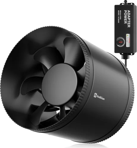 Miniatura 11 de Hon&Guan Ventilador Soplador En Línea de 3 Pulgadas con Controlador de Velocidad 120 CFM con 20W de Potencia Ultra-Baja y Bajo Ruido