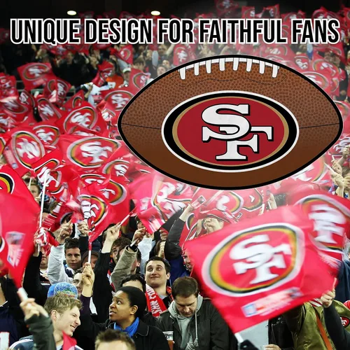 Miniatura 2 de NFL San Francisco 49ers - Banderín de fieltro con forma de balón de fútbol por Rico - Cartel de pared, fabricado en Estados Unidos