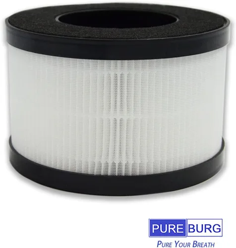 Miniatura 2 de PUREBURG Filtros de repuesto compatibles con purificador de aire HIMOX AP01 H01, paquete de 2 unidades H13 HEPA de 3 etapas de filtración de carbón