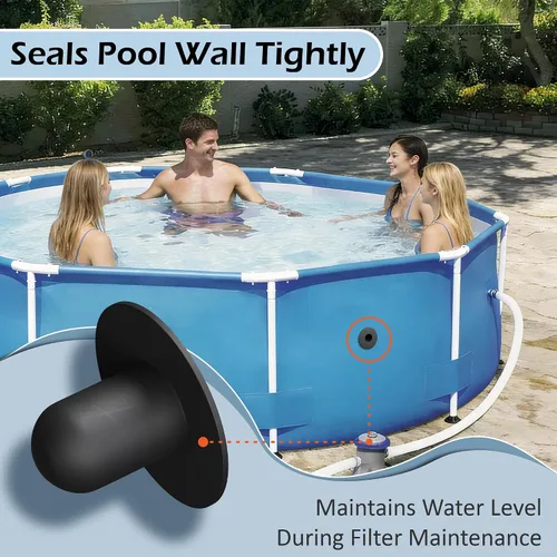 Miniatura 4 de Tapones de piscina para piscina sobre el suelo, paquete de 4 con abrazaderas, para piscinas Bestway e Intex de reemplazo de tapón de orificio
