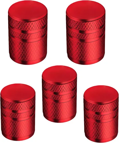 5 tapas de vástago de válvula de neumático, tapas de válvula de neumático de aluminio anodizado, cubiertas universales resistentes a la corrosión
