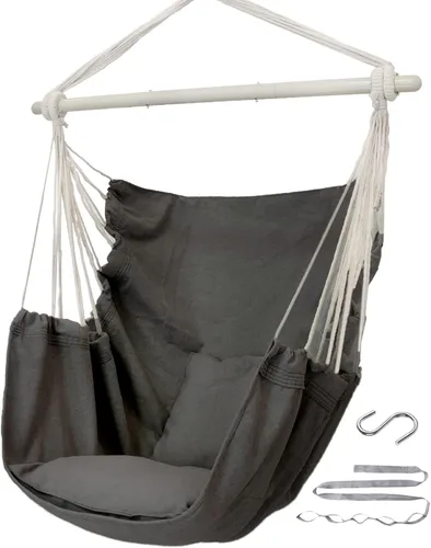 Miniatura 9 de ADVOKAIR - Silla tipo hamaca colgante grande, cómoda, suave y duradera, incluye 2 cojines de asiento