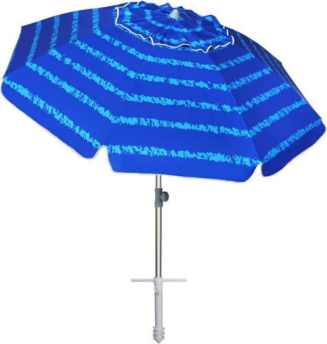 Miniatura 10 de AMMSUN Sombrilla de playa resistente de 7 pies con anclaje de arena y refugio solar inclinable, protección UPF50+, sombrilla y sombrillas para Spray