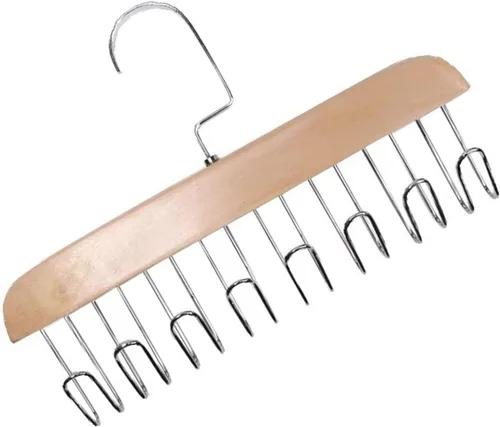 Miniatura 7 de plplaaoo Gancho para colgar bolsas, ganchos para bolsas de hierro, colgador multifuncional, sin perforaciones, con 8 ganchos, madera y acero