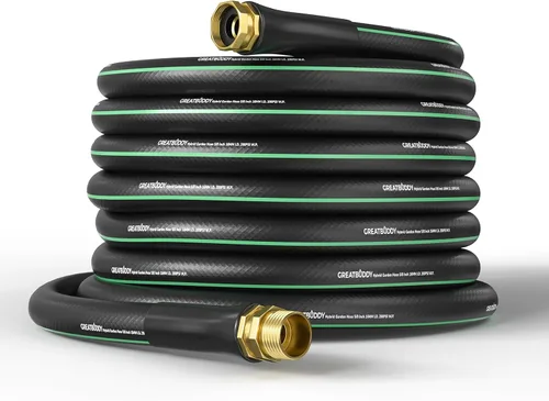 Miniatura 11 de GreatBuddy Manguera de jardín de 3 pies, 5/8 pulgadas, manguera híbrida resistente, flexible y ligera, explosión de 600 PSI con accesorios de latón