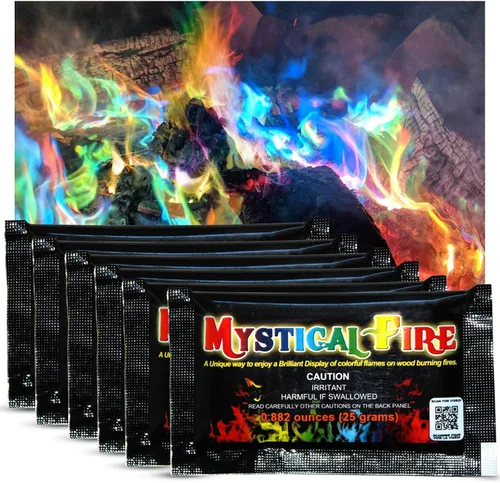 Mystical Fire Paquetes que cambian de color, hogueras, fogatas, multicolor encantada, diversión mágica para interiores o uso al aire libre,