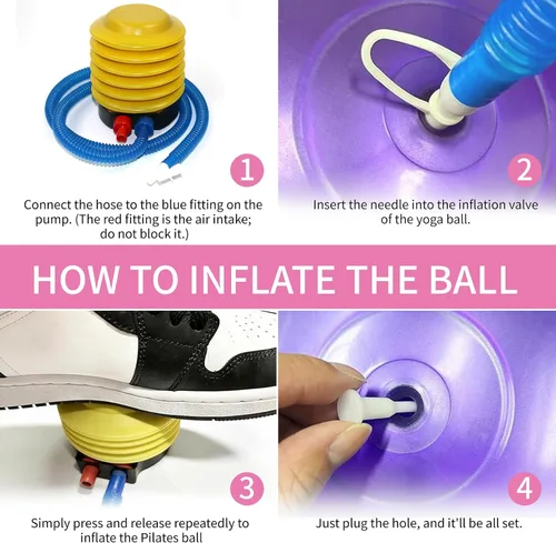 Miniatura 7 de 5 pelotas de ejercicio de yoga antiestallido de 26 pulgadas, pelota de gimnasio antideslizante y resistente para fitness, núcleo, equilibrio