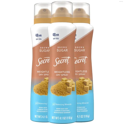 Miniatura 12 de SECRET - Desodorante antitranspirante en aerosol para mujeres, 48 horas de protección sin peso contra el sudor y el olor, suave para la piel, aroma