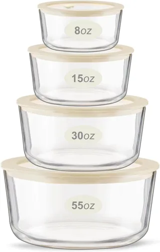 Miniatura 15 de Juego de recipientes de vidrio para alimentos Urban Green con tapa de vidrio, paquete de 3, juego de recipientes de almacenamiento de alimentos