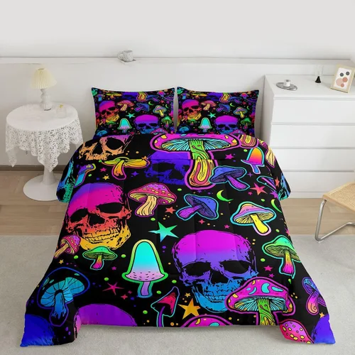 Miniatura 40 de Juego de edredón de calabaza para niños, con estampado de calabaza, estilo Halloween, juego de ropa de cama para niños, juego de ropa de cama