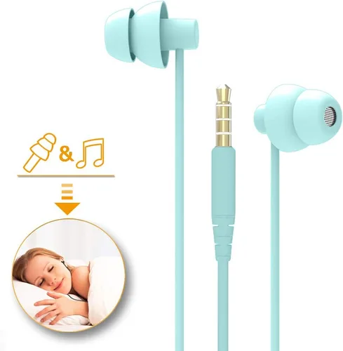 Miniatura 2 de MAXROCK (TM) Auriculares de silicona suave total con micrófono para dormir, opción de viaje para teléfonos celulares, tabletas y conector de 0.138