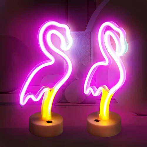 Miniatura 12 de BRIGHTDECK Decoraciones del Día de San Valentín, 2 paquetes de letreros de neón en forma de corazón, luces LED rosas, baterías incluidas
