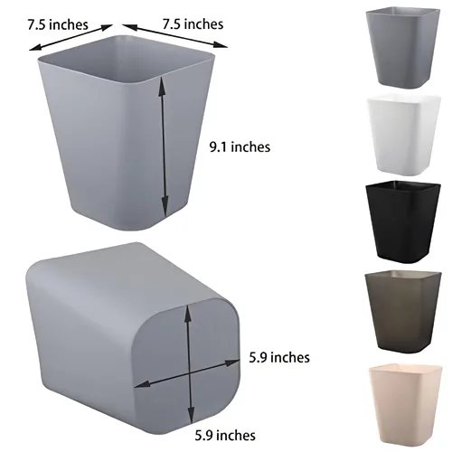 Miniatura 3 de Heagoale Basurero de plástico pequeño para baño, cesta cuadrada de basura para baño, oficina, dormitorio, oficina en casa, debajo del escritorio