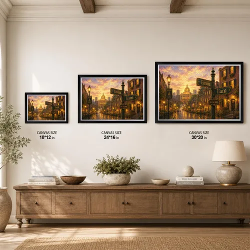 Miniatura 7 de IPIC - Personalized Framed Canvas with Custom Street Sign in Boston Personalized Street Signs with Names, Custom Canvas Print, Boston Sunset