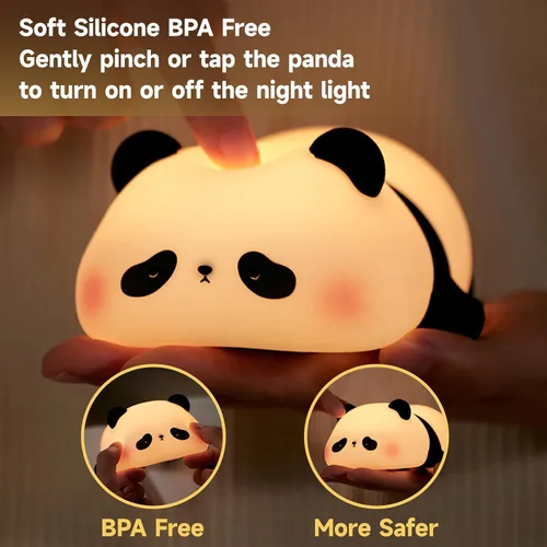 Miniatura 2 de Linda lámpara de pato, divertida luz nocturna de pato plano acostado, lámpara LED blanda novedosa de animales, luz nocturna para bebés pequeños