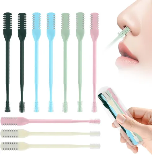 Miniatura 13 de Cortador de pelo nasal 2 en 1, recortador manual de doble cara con cepillo, cuchillo de nariz giratorio de 360° para hombres y mujeres, herramienta