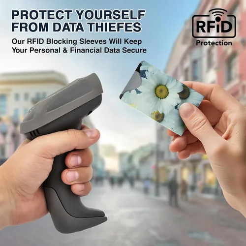 Miniatura 32 de Fundas de bloqueo RFID para pasaporte y tarjetas de crédito, Blanco, Blanco - 15 piezas