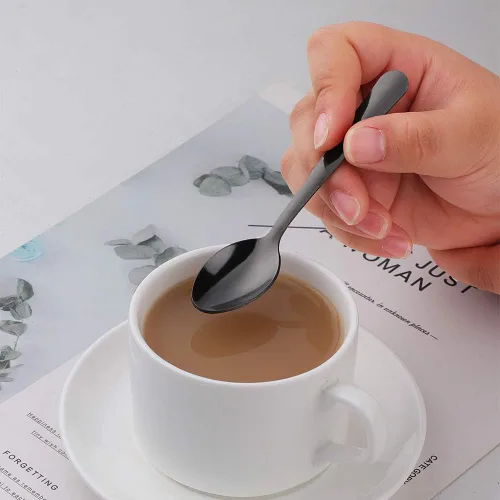 Miniatura 2 de Juego de 12 cucharas de café Demitasse de acero inoxidable, mini cuchara de 4.5 pulgadas, pequeñas cucharas de espresso para café, azúcar, postre